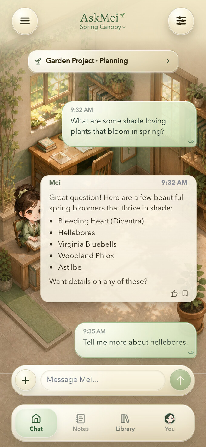AskMei mobile chat interface
