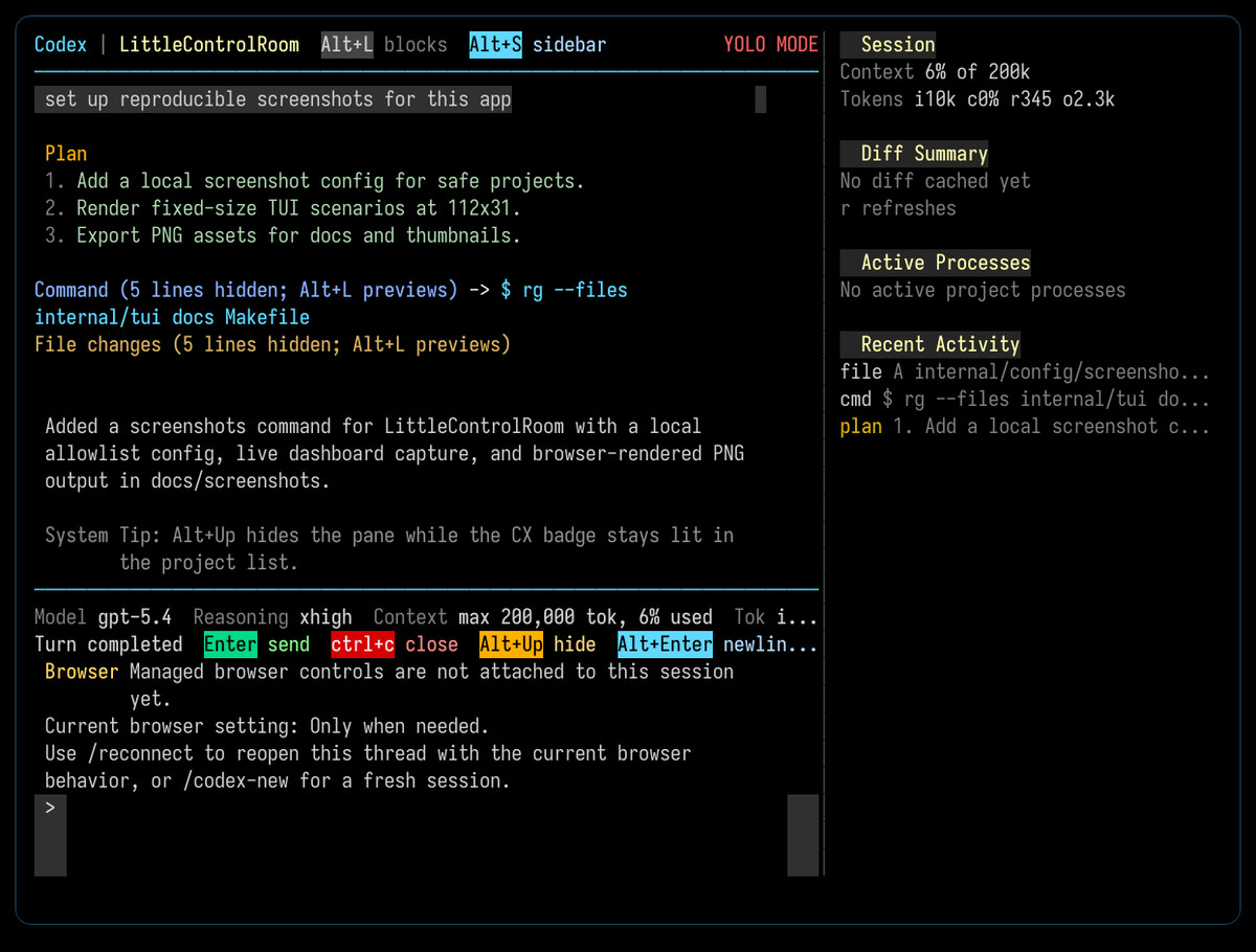 Little Control Room embedded Codex session